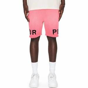 NEW PURPLE BRAND wordmark terry sweatshort in desert pink